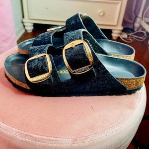 Birkenstock Black Velvet Arizona Size 39